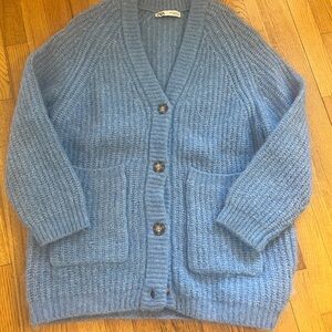 Zara Blue Women's Cardigan Sweater